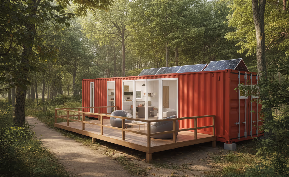 Construction d'une maison container autonome