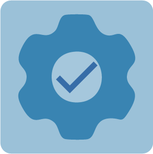 Blauw vierkant met afgeronde hoeken en een donkerblauwe vink in een lichtere cirkel in het midden.