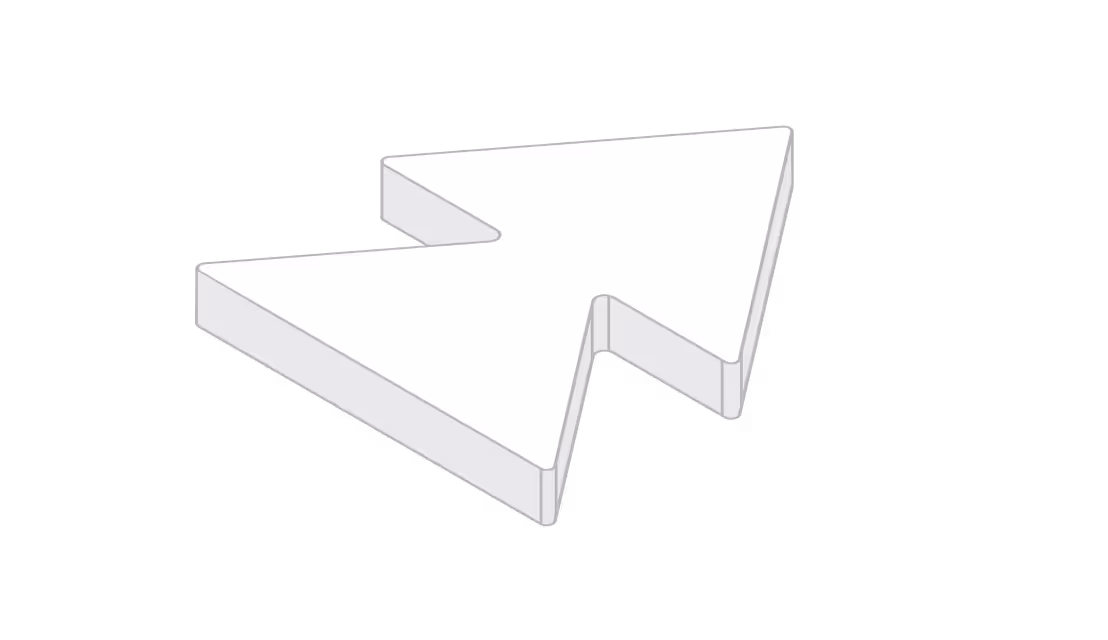 White 3D fast forward icon arrow pointing to the right.