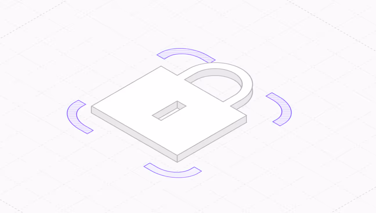 Three white circular platforms with outlined 3D cube icons, one larger in the center with a purple cube and four small circles around it, flanked by two smaller platforms with gray cubes.