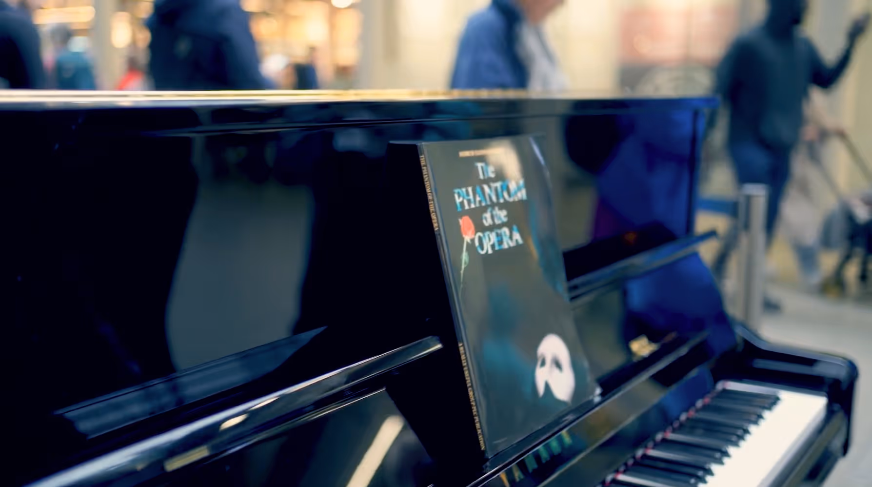 Andrew Lloyd Webber Musicals Piano Arrives at St Pancras
