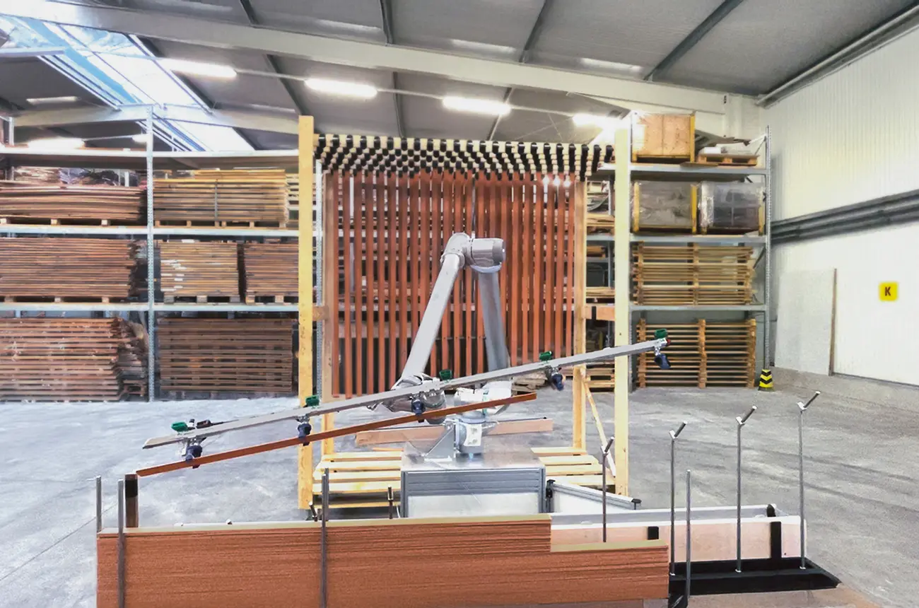 Wood stacking use case from RobCo