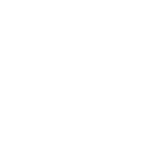 White line drawing of an abstract atomic or orbital model with two orbiting circles and signal waves on a black background.