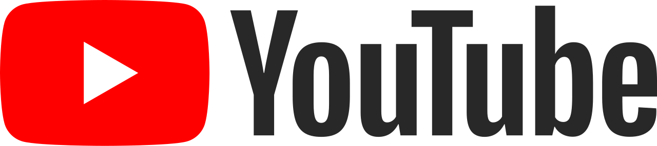 YouTube red play button logo with black text.