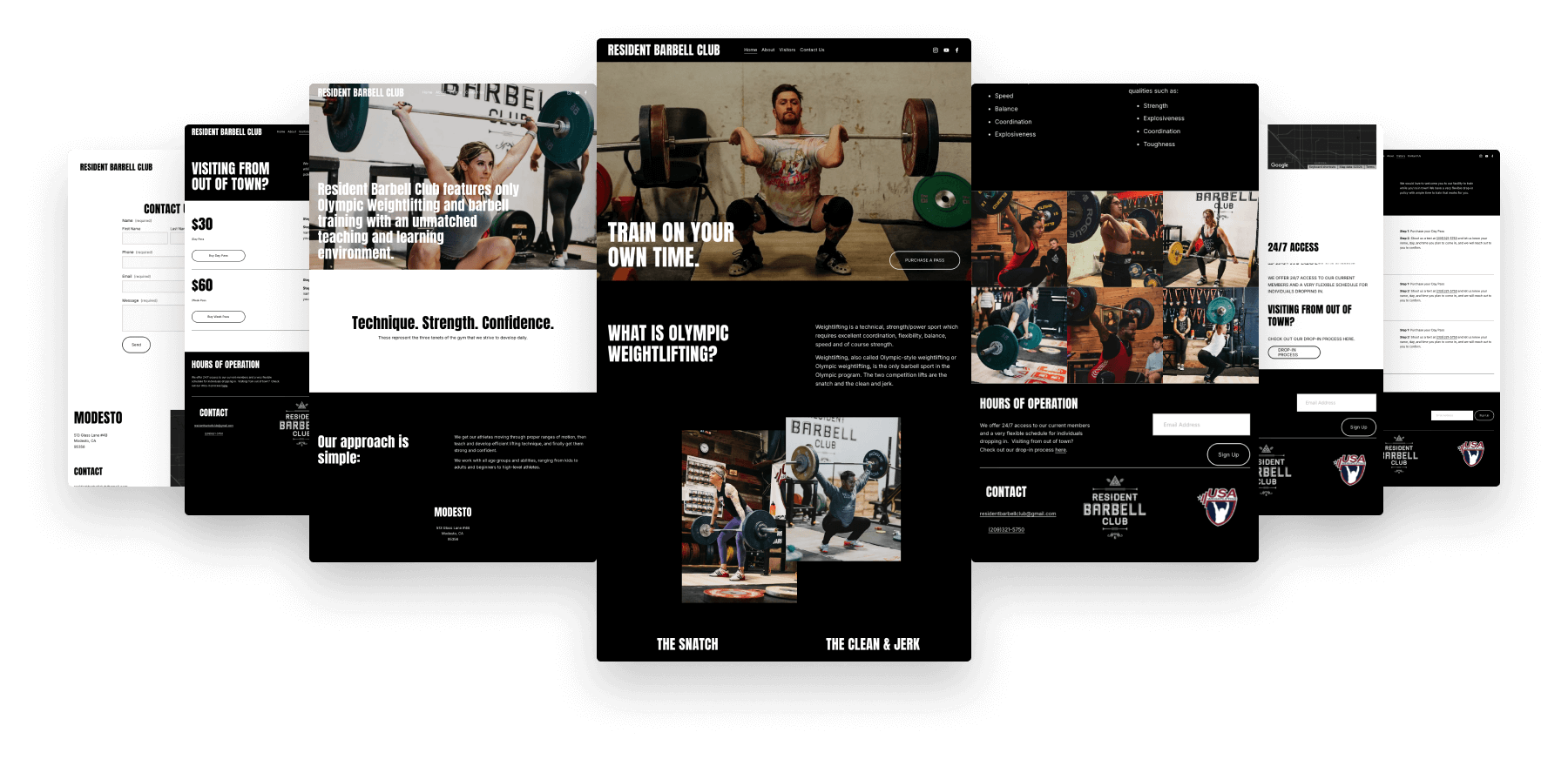 Project hero mockup showing the Resident Barbell Club website across multiple devices, representing the completed web design project.