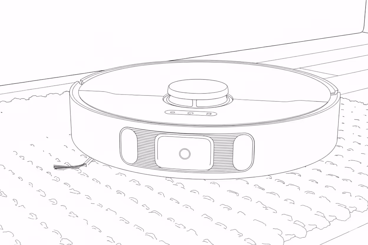 A line image of a robot vacuum cleaner