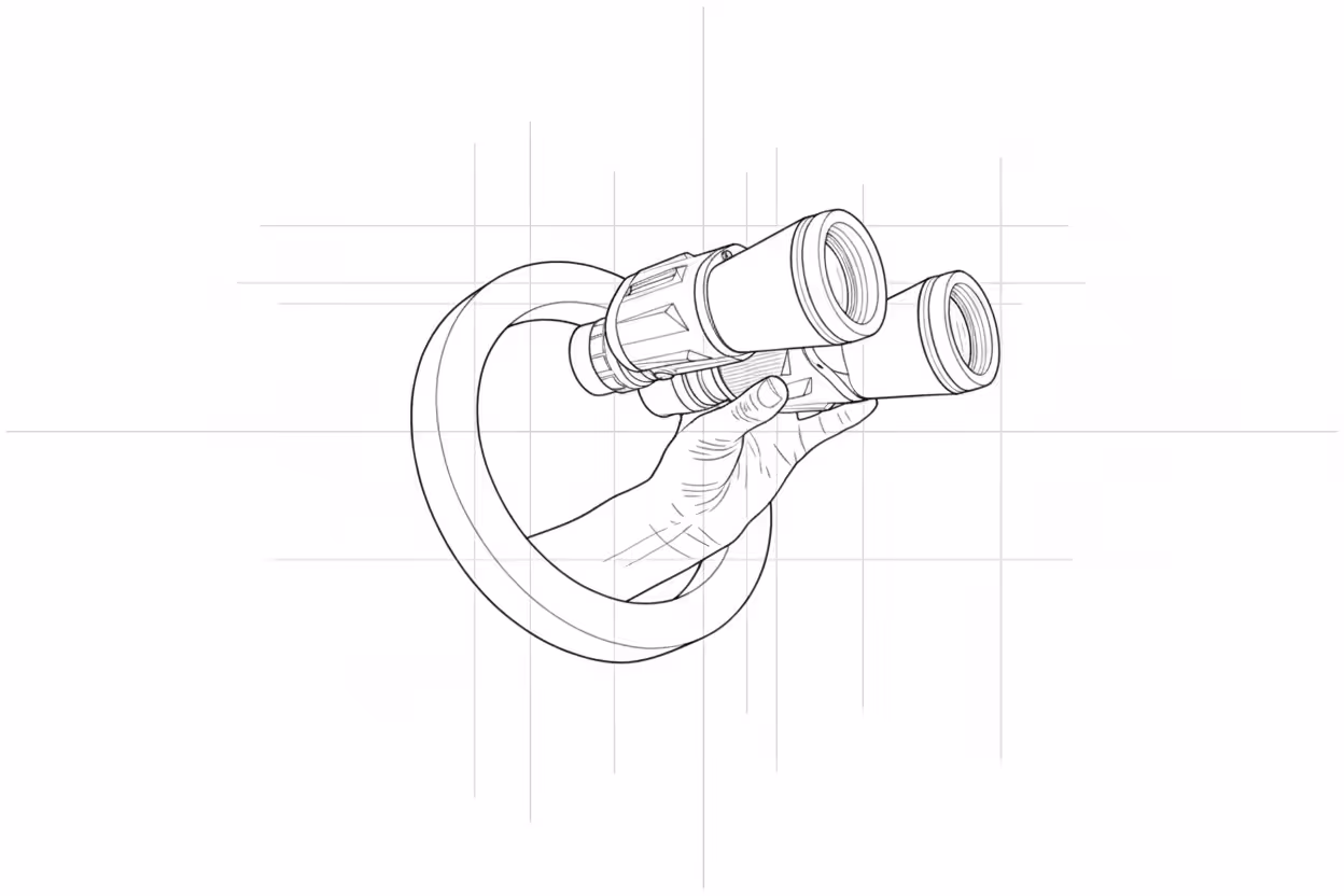 vision binoculars line drawing