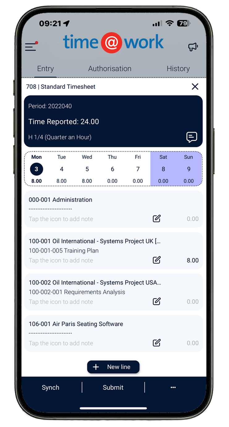 time@work Mobile Screenshot