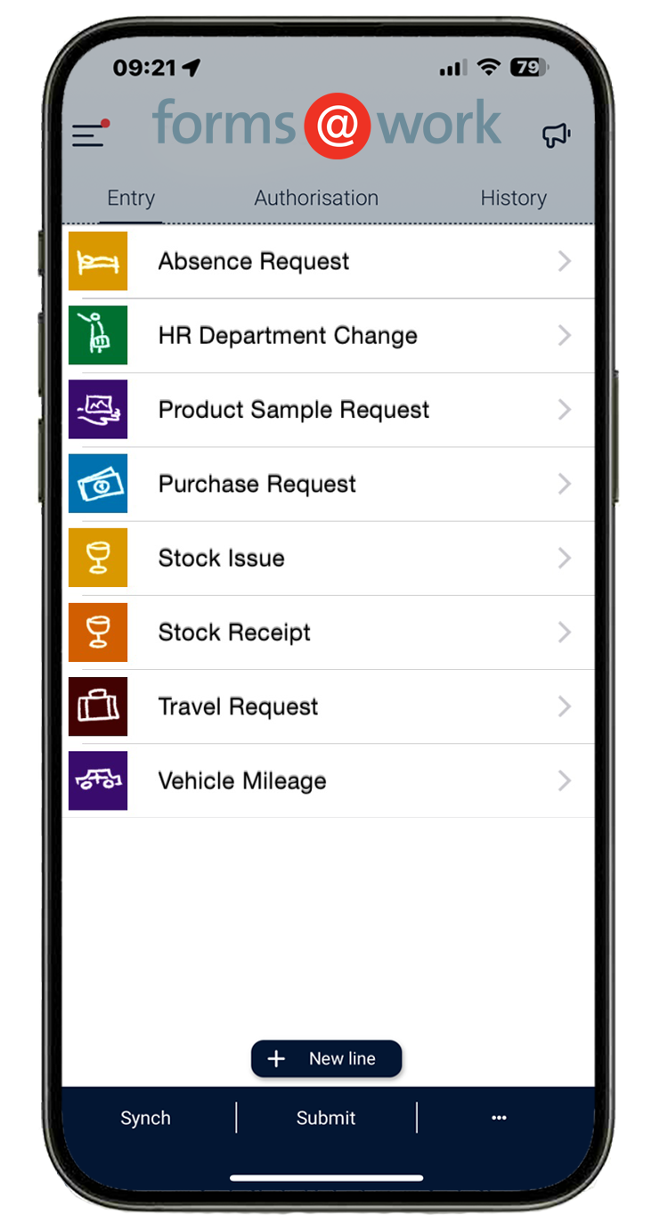 AI Powered forms@work on iPhone
