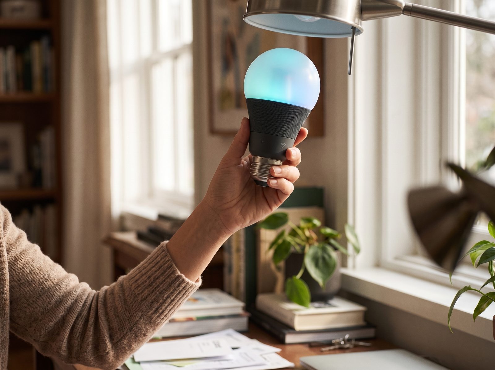 Acme Glow Bulb lit in teal