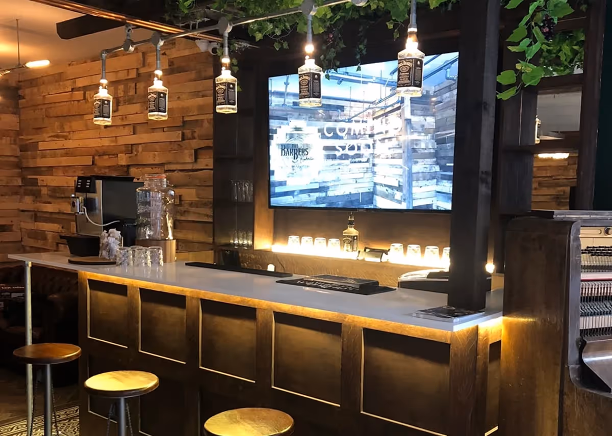 Barbershop lighting installation