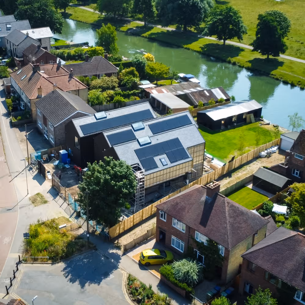 Solar panels fitted on roof