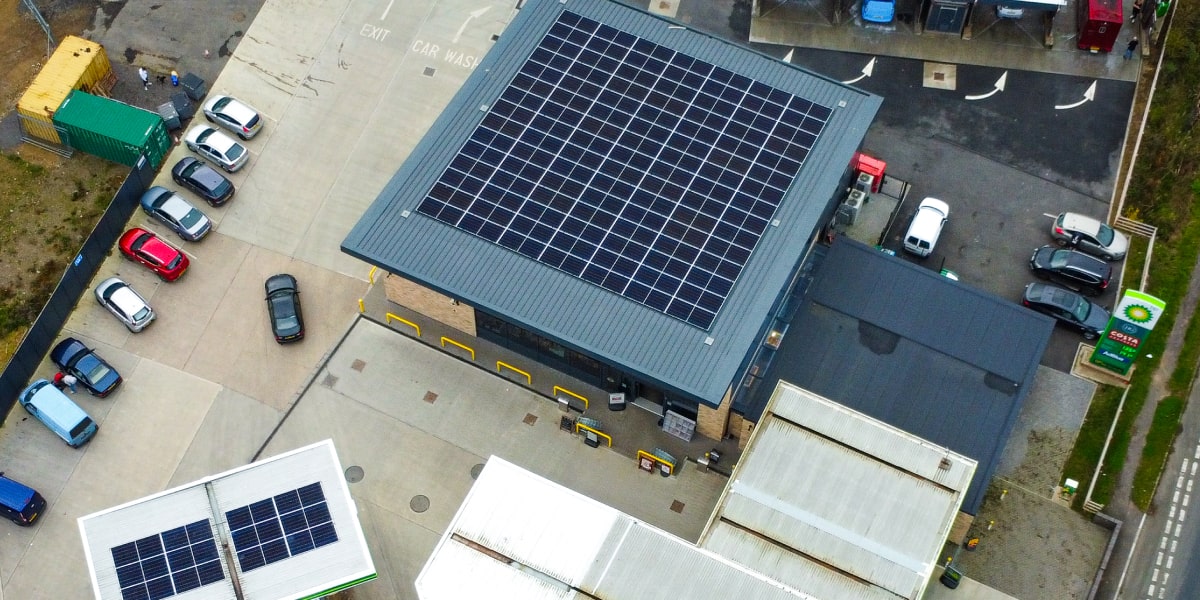 Solar panels at BP Garage