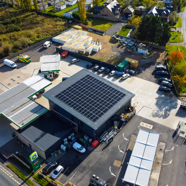 Full solar installation of Childerley Gate Service Station