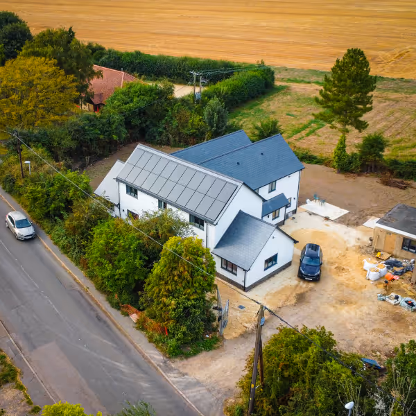 Solar panels on prickwillow house