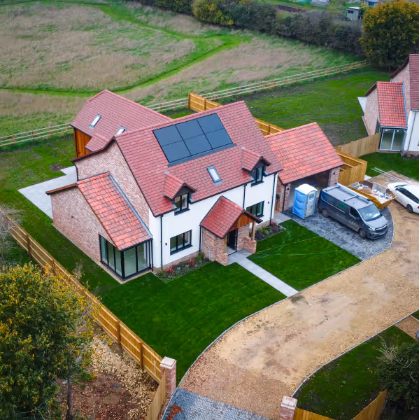 Solar panels on a house in Huntingdon