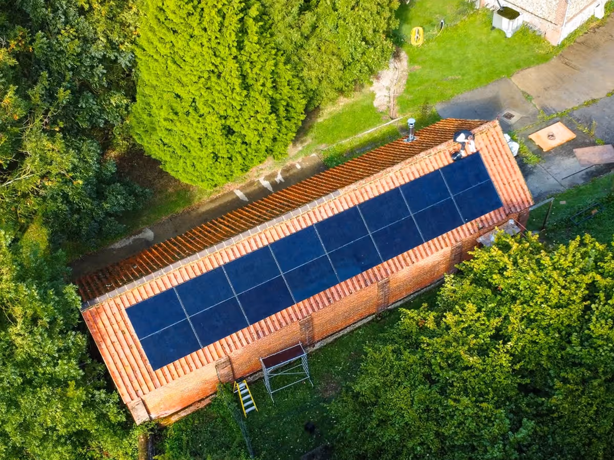 Solar panels on saffron walden roof