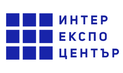 Logo with a grid pattern and Bulgarian text.