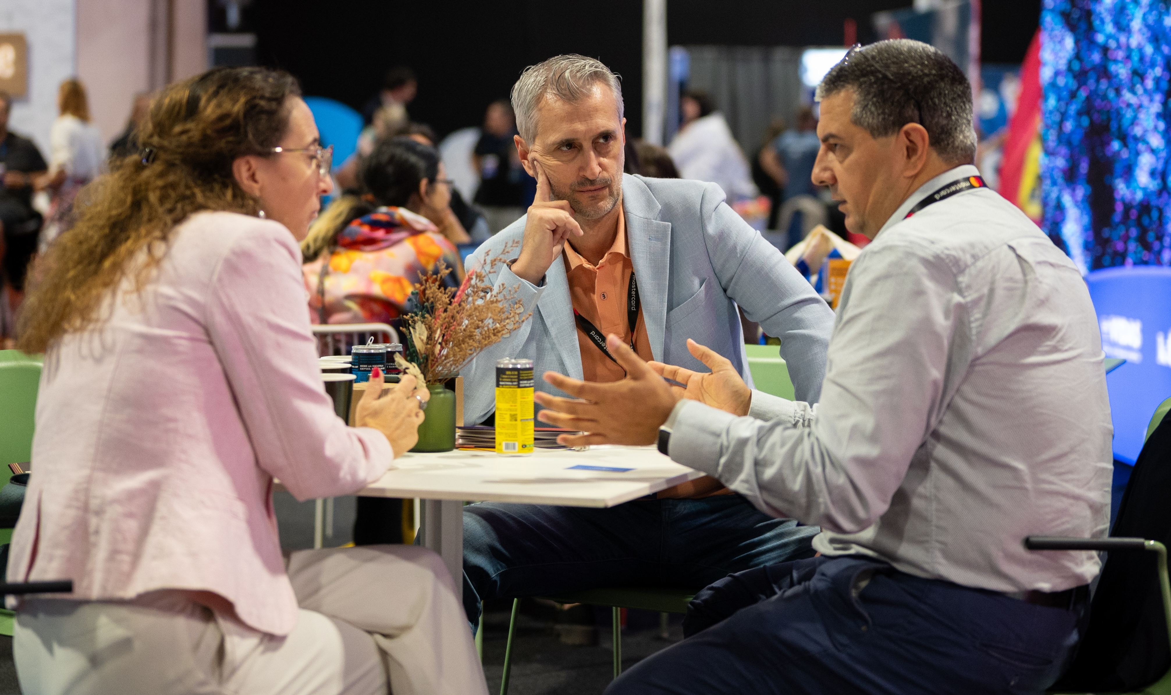 There people at Hive talking in the networking zone