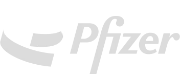 Logo di Pfizer con un simbolo stilizzato a sinistra del nome aziendale.