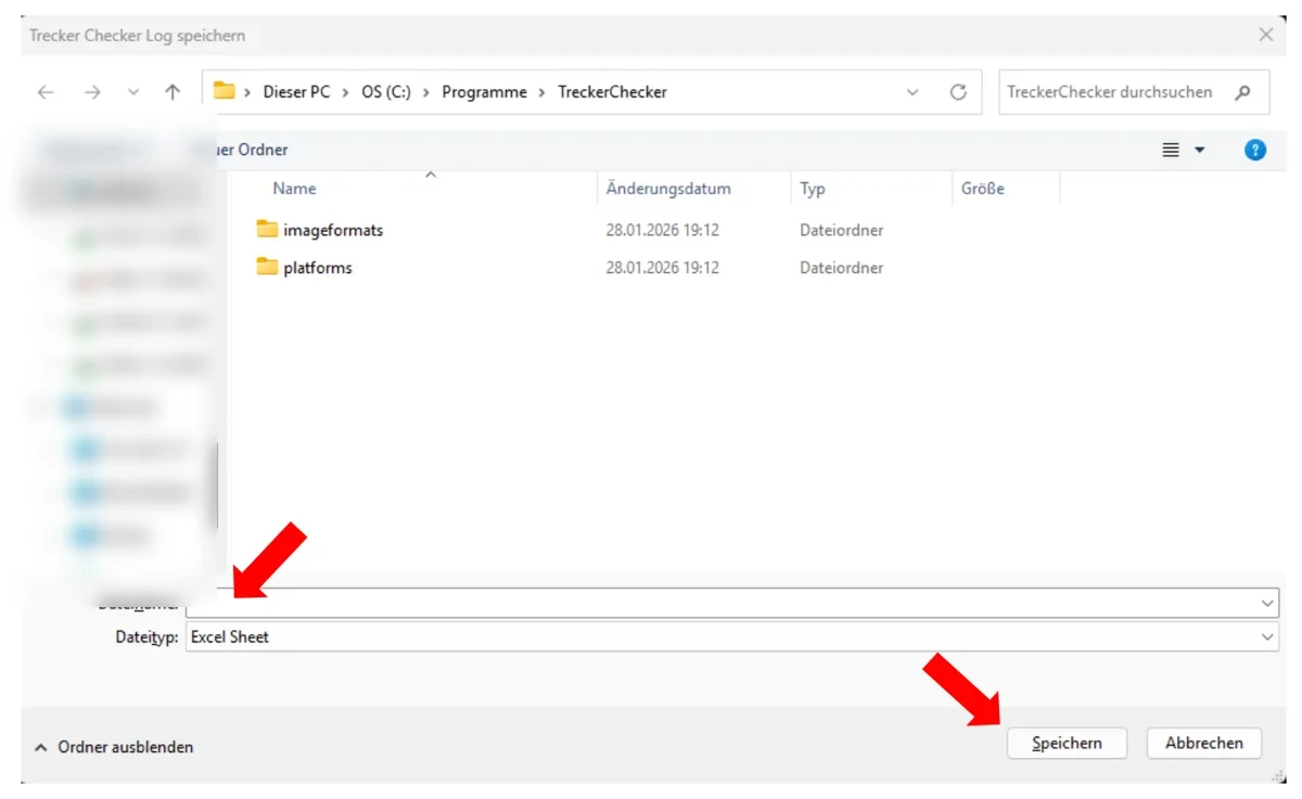 Speichern-Dialog für die Excel-Datei