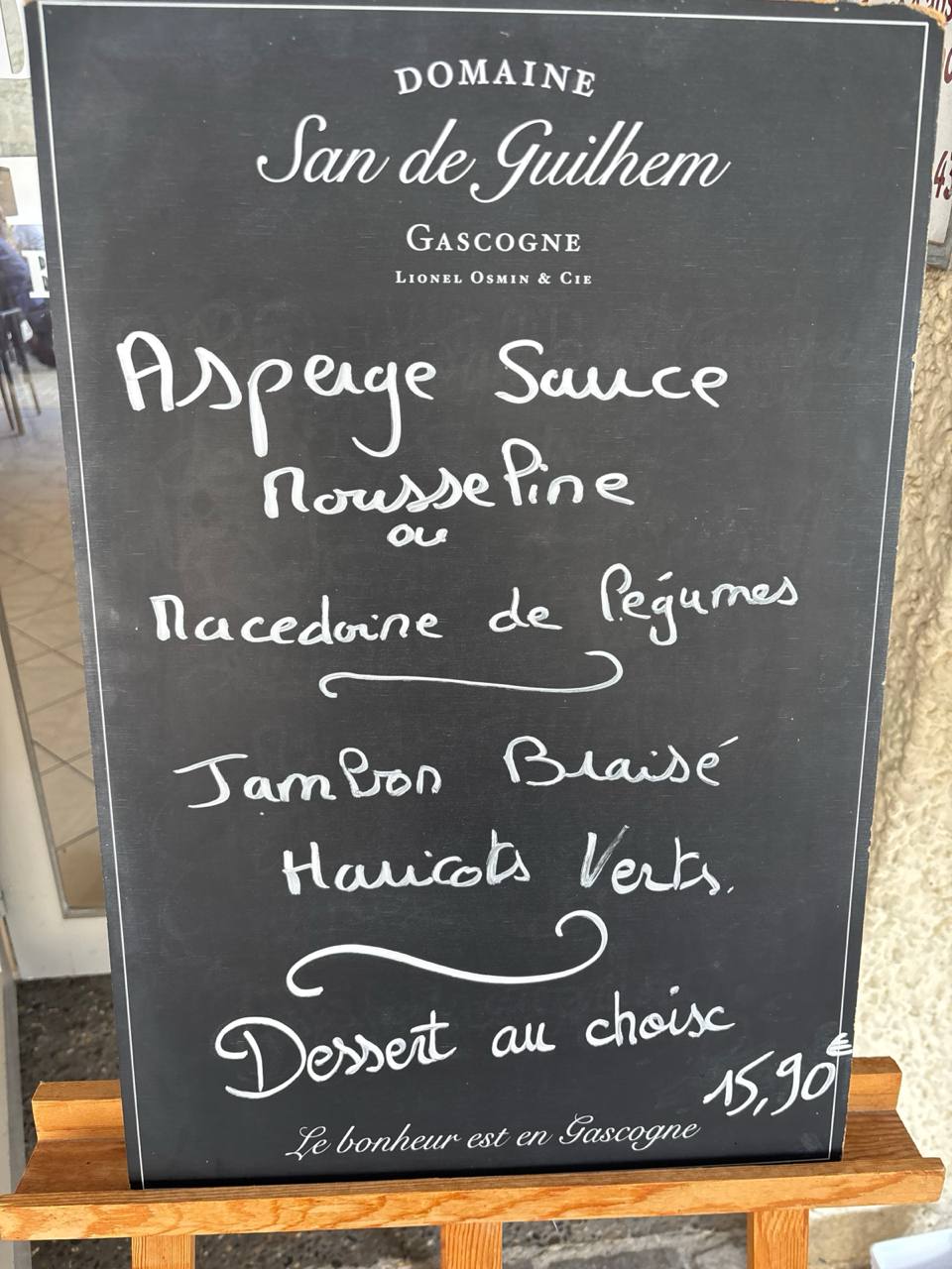 Photo du menu de jour proposé par la brasserie du Bistrot des Arceaux à Saint-Sever