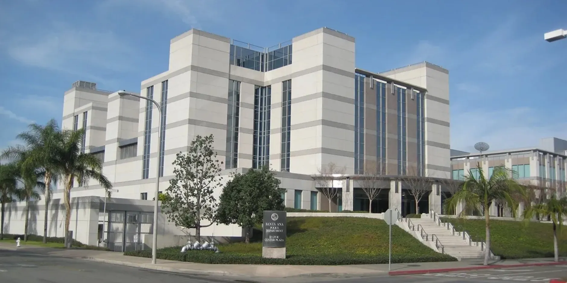 Santa Ana Jail exterior building in Orange County, California.