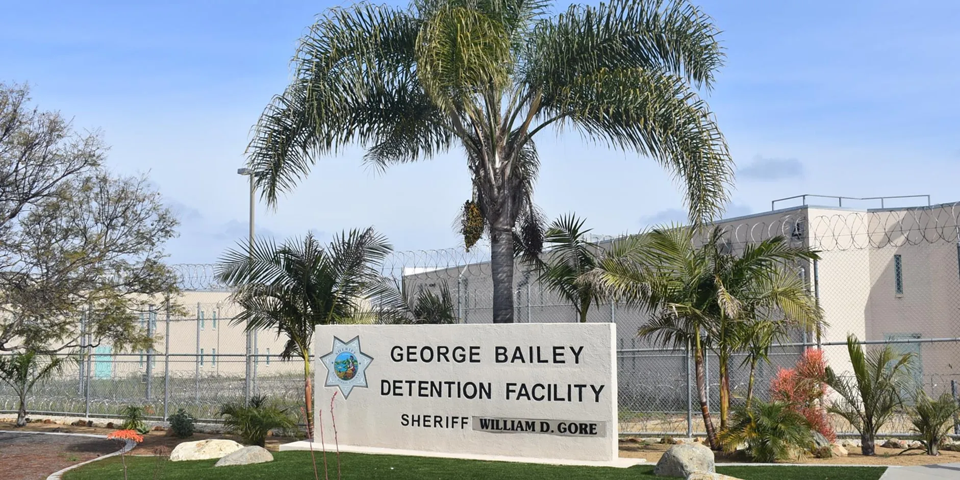 Exterior of George Bailey Detention Facility building in San Diego County.