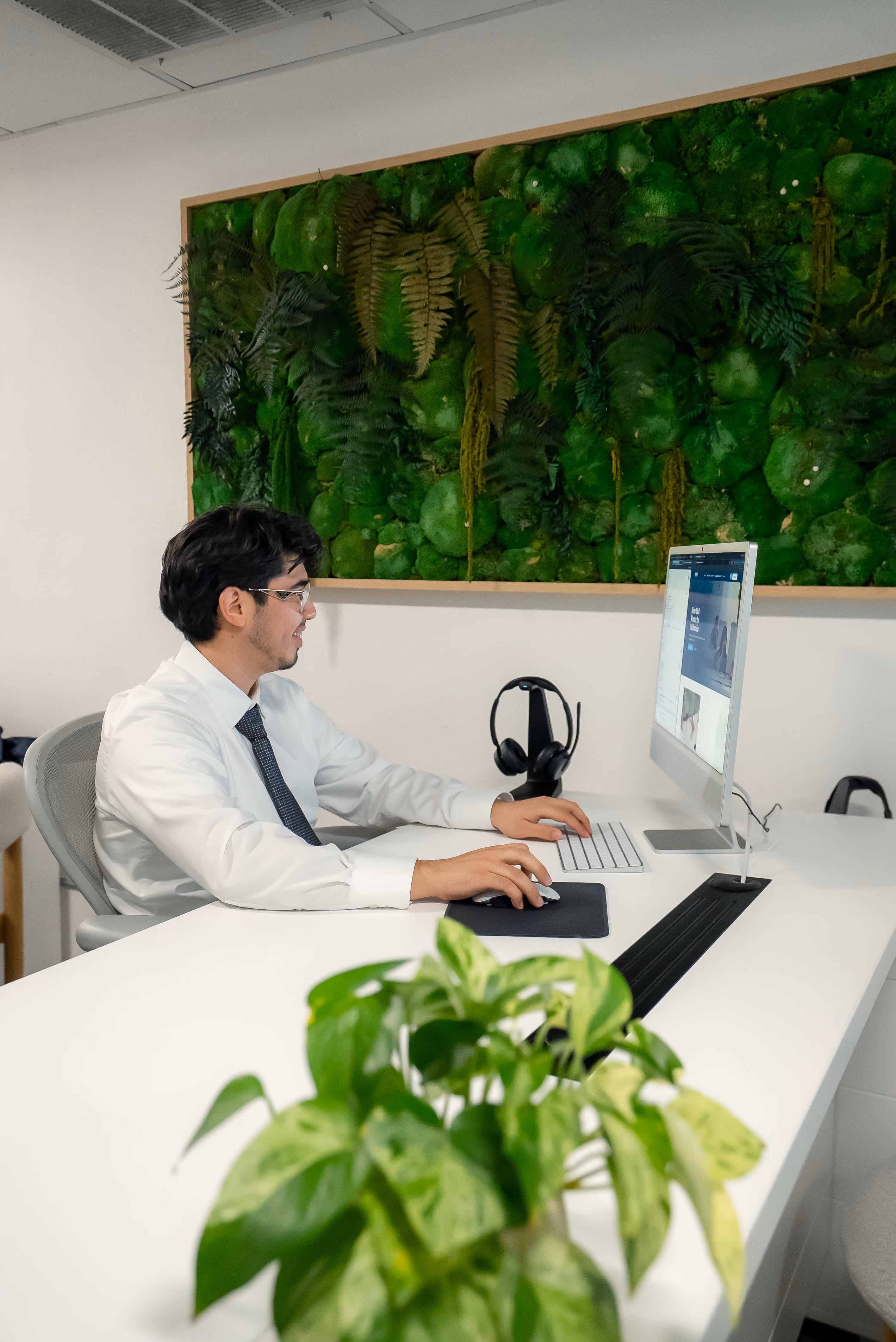 OnCall Bail Bonds agent working at his desk