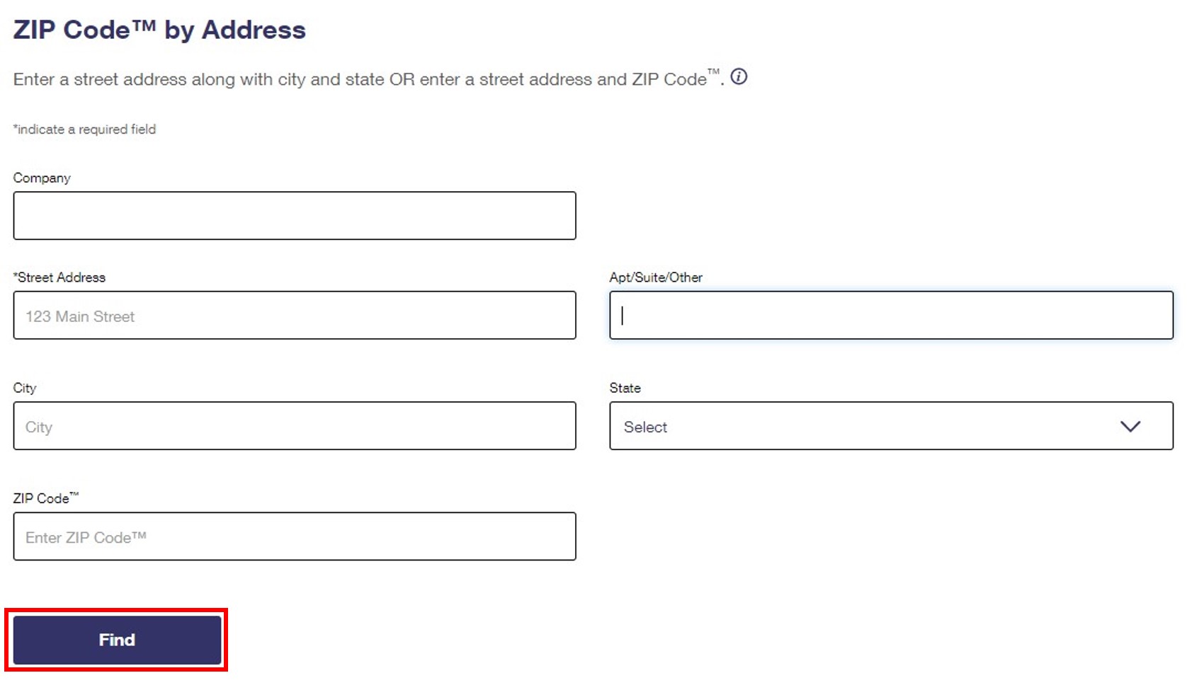 Click Find once the lookup tool is filled in