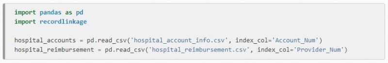 Set up explicit index column with Python Record Linkage Toolkit