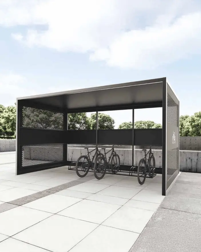„Outdoor Fahrradparksystem mit Wetterschutz“