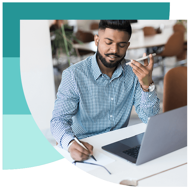 man answering a support call available 24/7