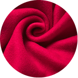 red fabric twisted up, close photo