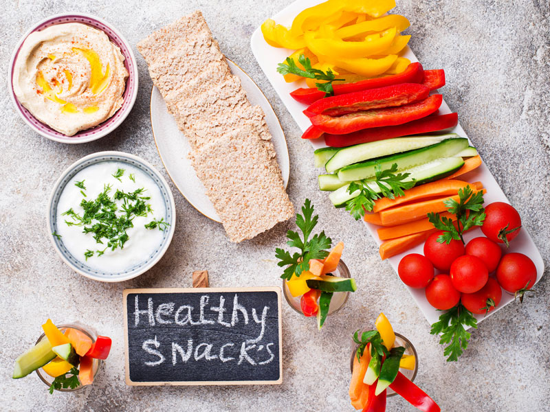 Array of healthy snacks