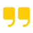 Yellow quotation marks icon on a white background.