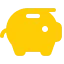Simple yellow elephant icon with minimalist geometric design