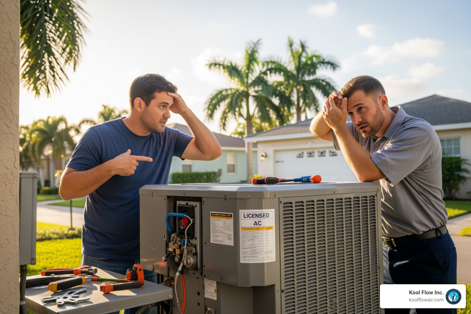infographic showing the top 5 signs of an AC emergency: complete system shutdown, burning smell or smoke, loud grinding or screeching noises, visible refrigerant leaks or ice buildup, and repeated circuit breaker trips - ac repair emergency in west park, fl infographic showing the top 5 signs of an AC emergency: complete system shutdown, burning smell or smoke, loud grinding or screeching noises, visible refrigerant leaks or ice buildup, and repeated circuit breaker trips - ac repair emergency in west park, fl