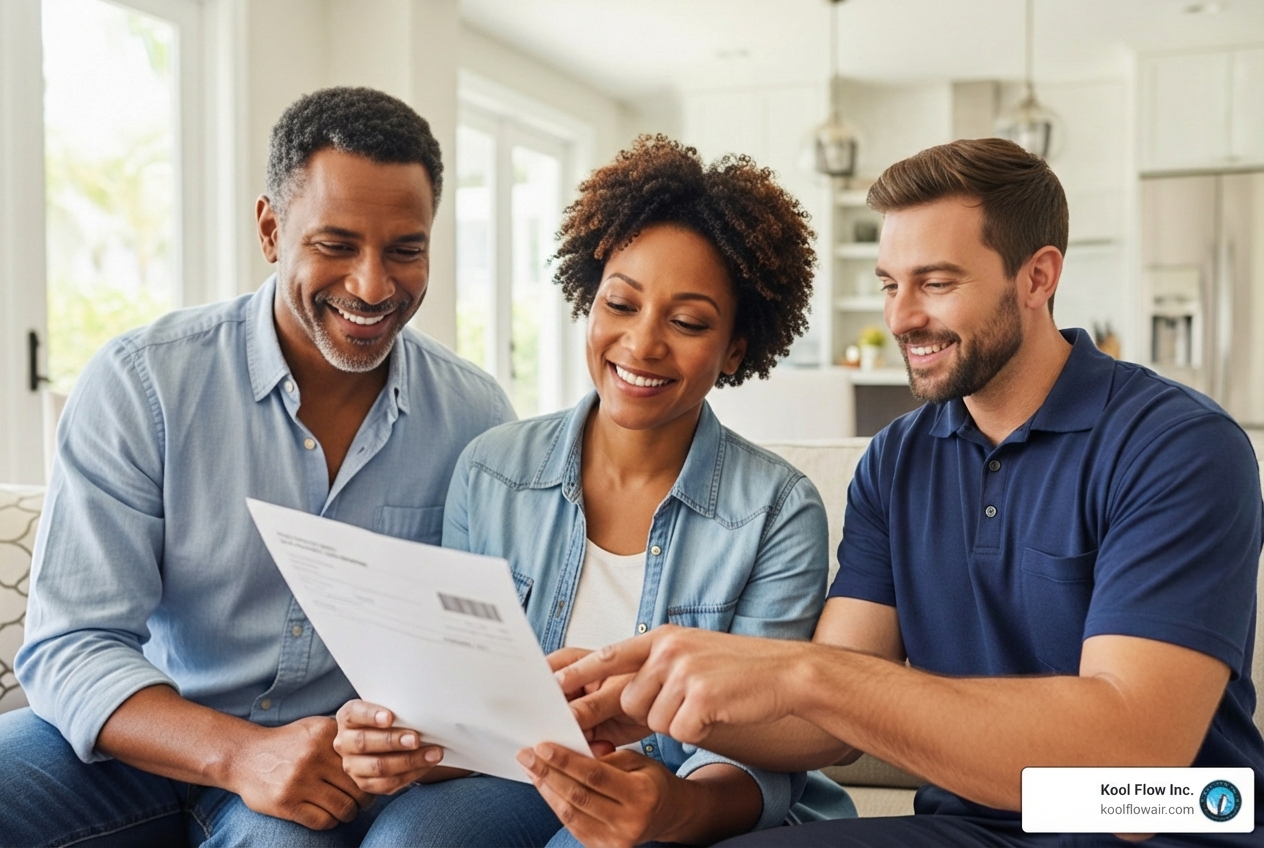 Infographic showing how AC repair deals in West Park FL save money through waived service fees, seasonal tune-up specials, percentage discounts on repairs, bundled offers with installations, and strategic timing during off-peak seasons, plus tips for comparing value beyond just the discount amount - ac repair deals in west park, fl Infographic showing how AC repair deals in West Park FL save money through waived service fees, seasonal tune-up specials, percentage discounts on repairs, bundled offers with installations, and strategic timing during off-peak seasons, plus tips for comparing value beyond just the discount amount - ac repair deals in west park, fl