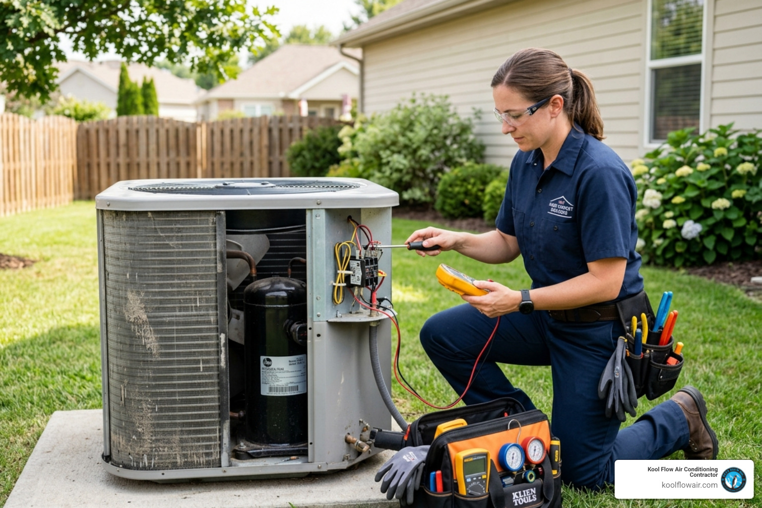 Technician performing AC maintenance on an outdoor unit - I want to find a trustworthy, family-owned business for West Park