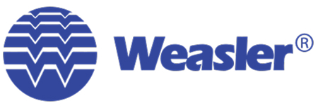 Weasler company logo with stylized 'W' inside a blue circle.