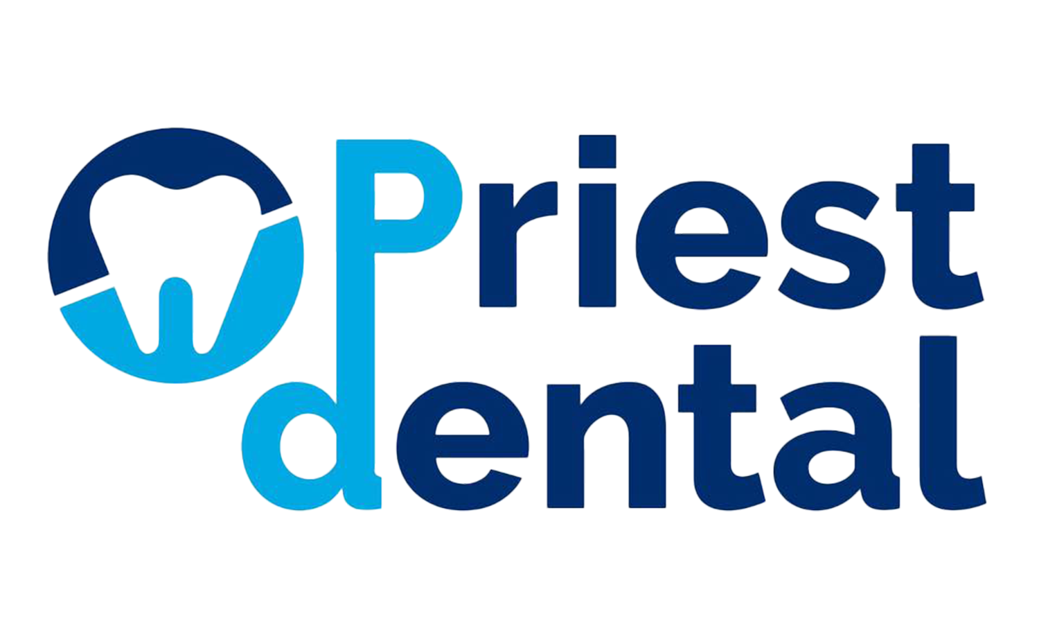 Priest Dental logo featuring a stylized tooth inside a circle next to the text 'Priest dental'.