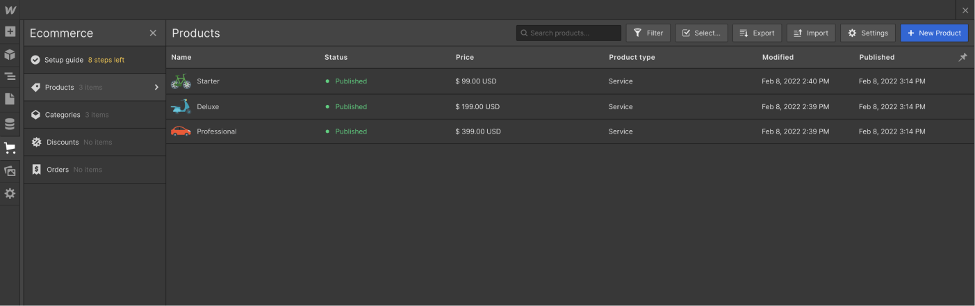 eCommerce Collection - Deliver X Webflow Template
