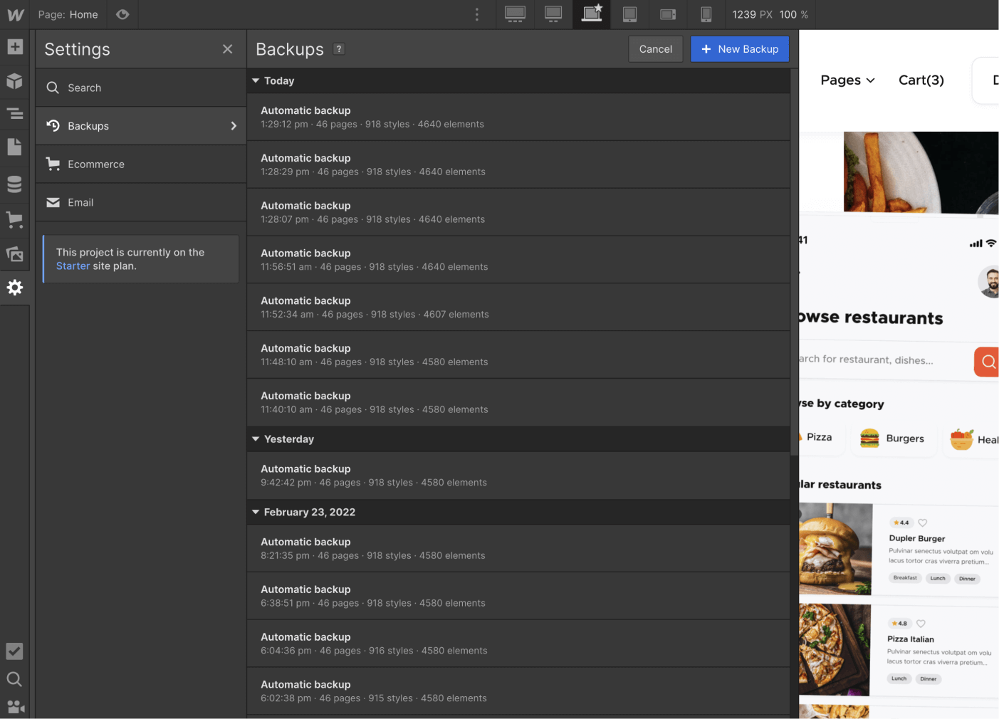 Backups - Deliver X Webflow Template