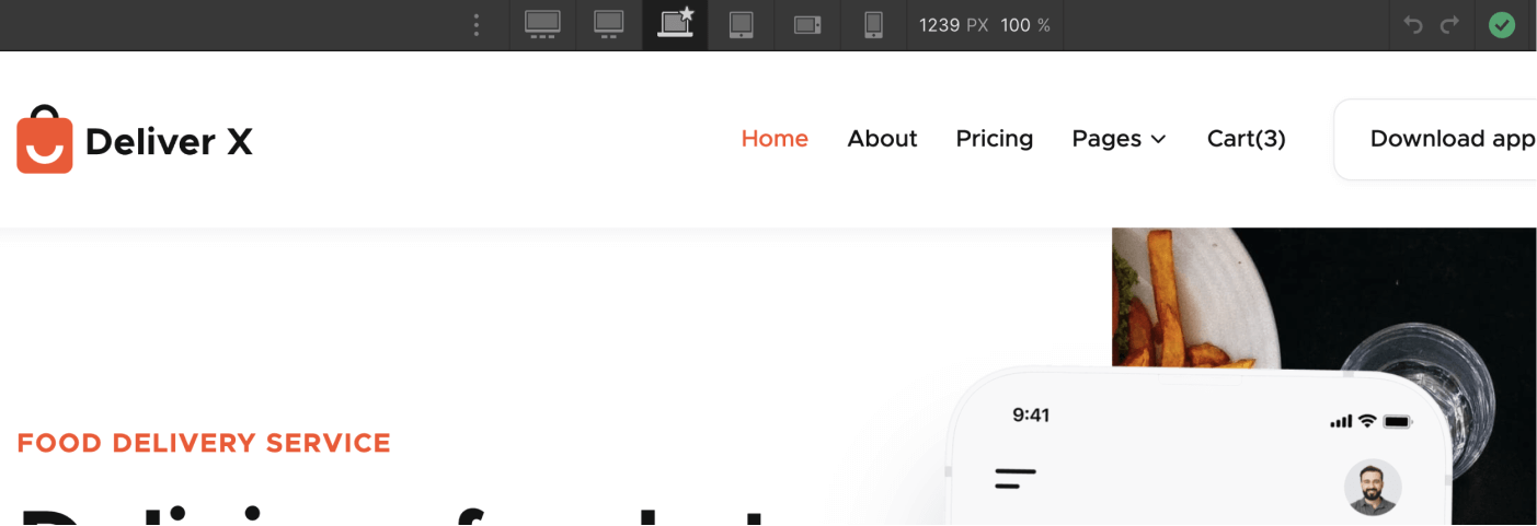 Responsive Design - Deliver X Webflow Template