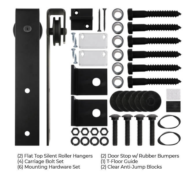 Standard Series Hardware, Flat Top, Black