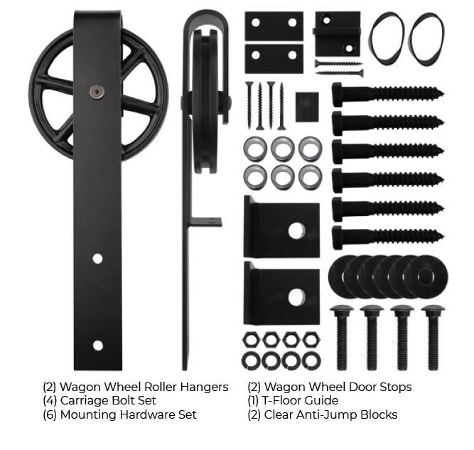 Standard Series Hardware, Wagon Wheel,  Black