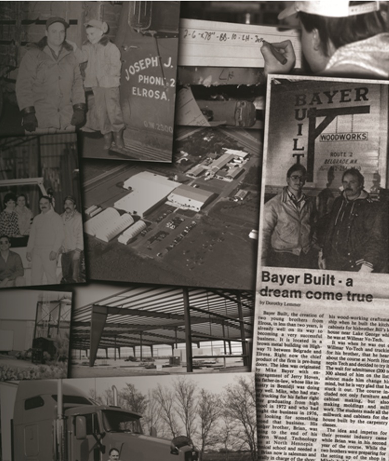 Collage of Bayer Built historical photos