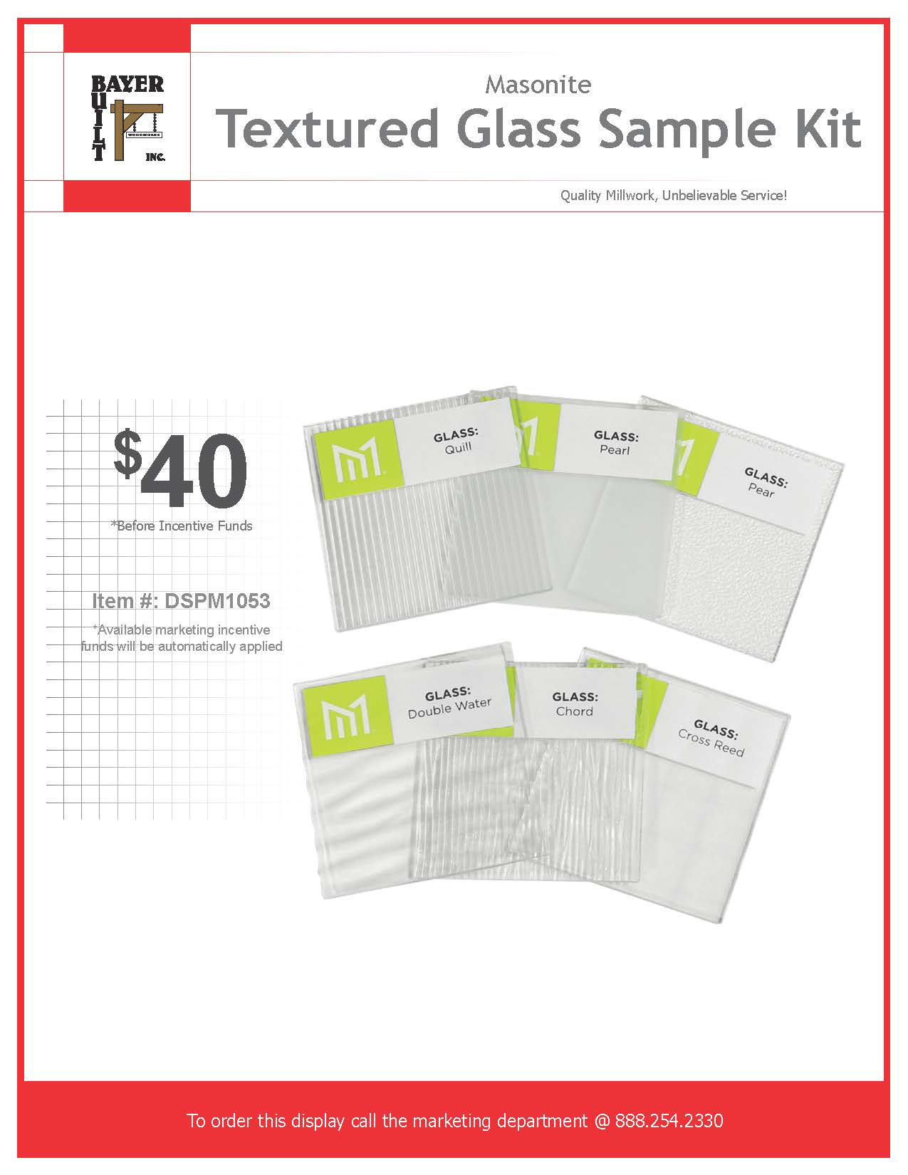 Masonite Textured Glass Sample Kit