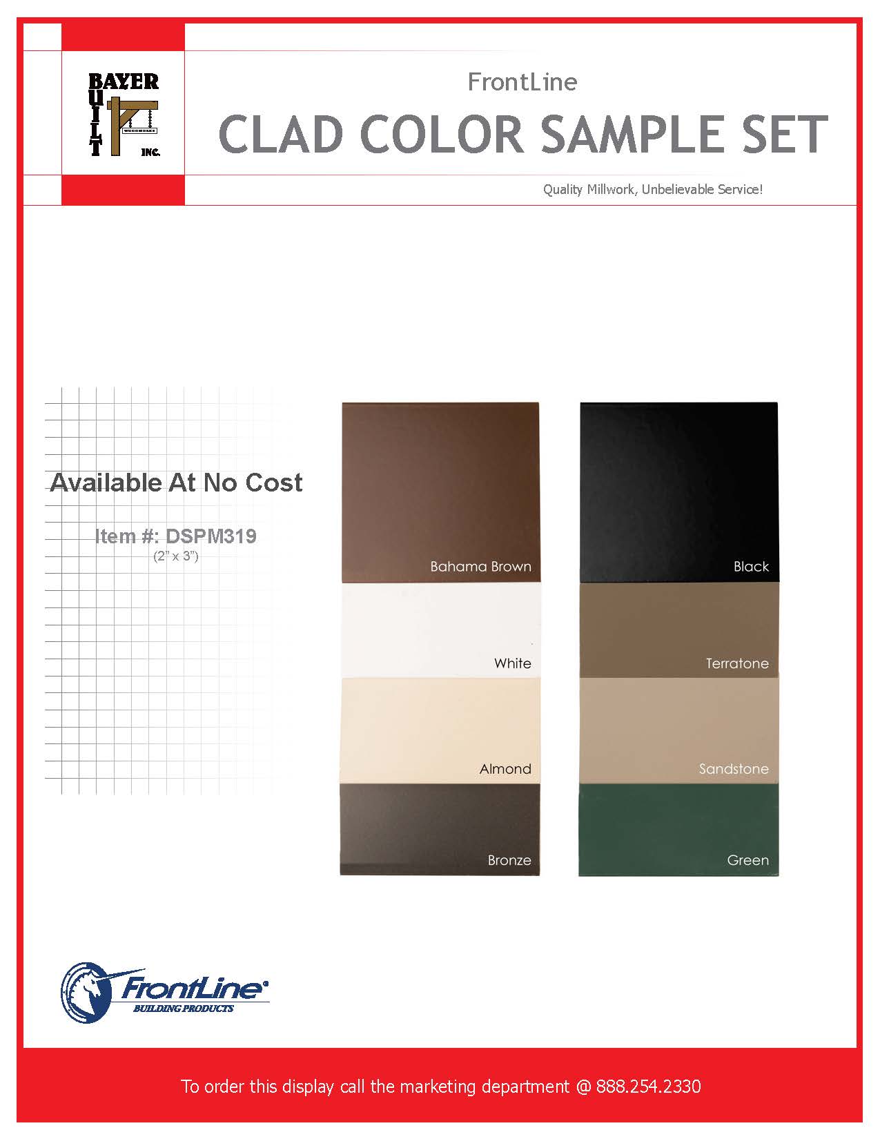 Frontline Clad Color Sample Set